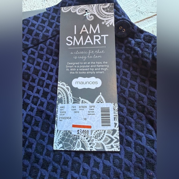 Maurices Dark Blue Patterned High Waist Shorts - Picture 7 of 9